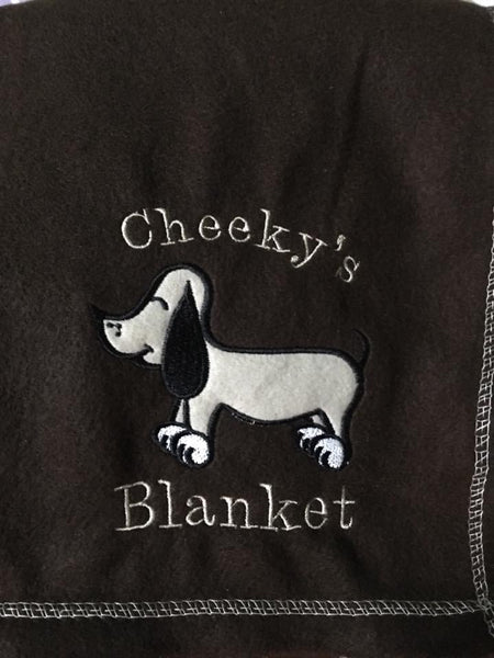 Brown Pet Blanket/Throw with Dog Motif