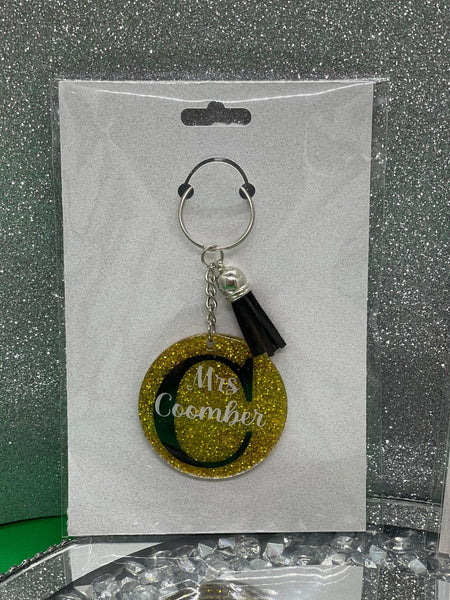 Acrylic Keyring With Name & Initial