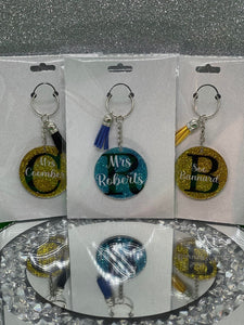 Acrylic Keyring With Name & Initial