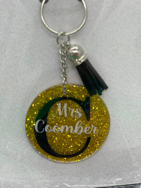 Acrylic Keyring With Name & Initial