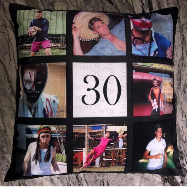 Personalised Soft Plush 9 Panel Photo Cushion Cover