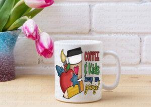 "Coffee & Kids Keep Me Going" Teacher Mug Tea/Coffee Mugs