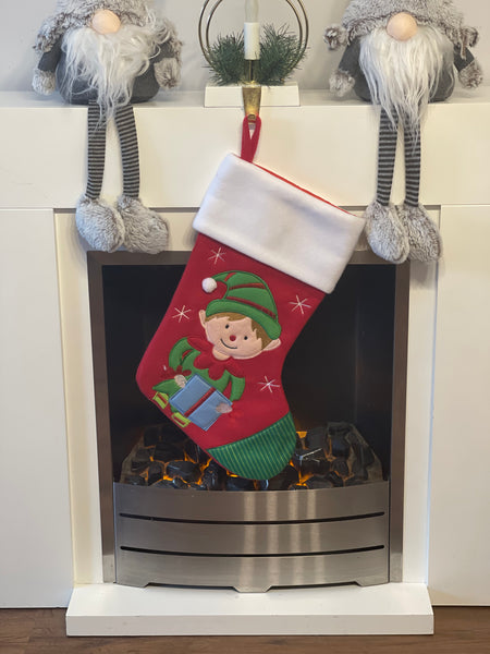 Deluxe Boy Elf Christmas Stocking