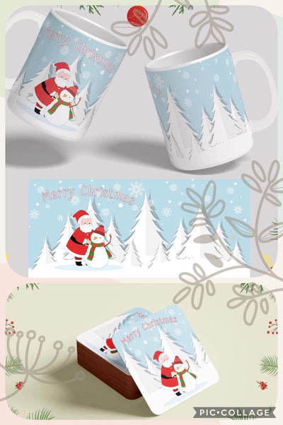 Christmas Mug with matching coaster set