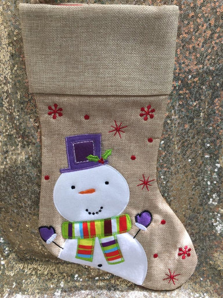 Deluxe Hessian Snowman Stocking