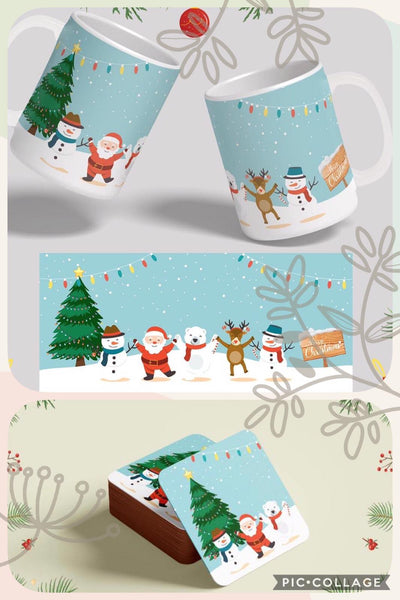 Christmas Mug with matching coaster set