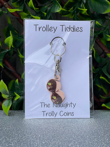 Rude Trolley Tiddies Keyring Trolly Coin