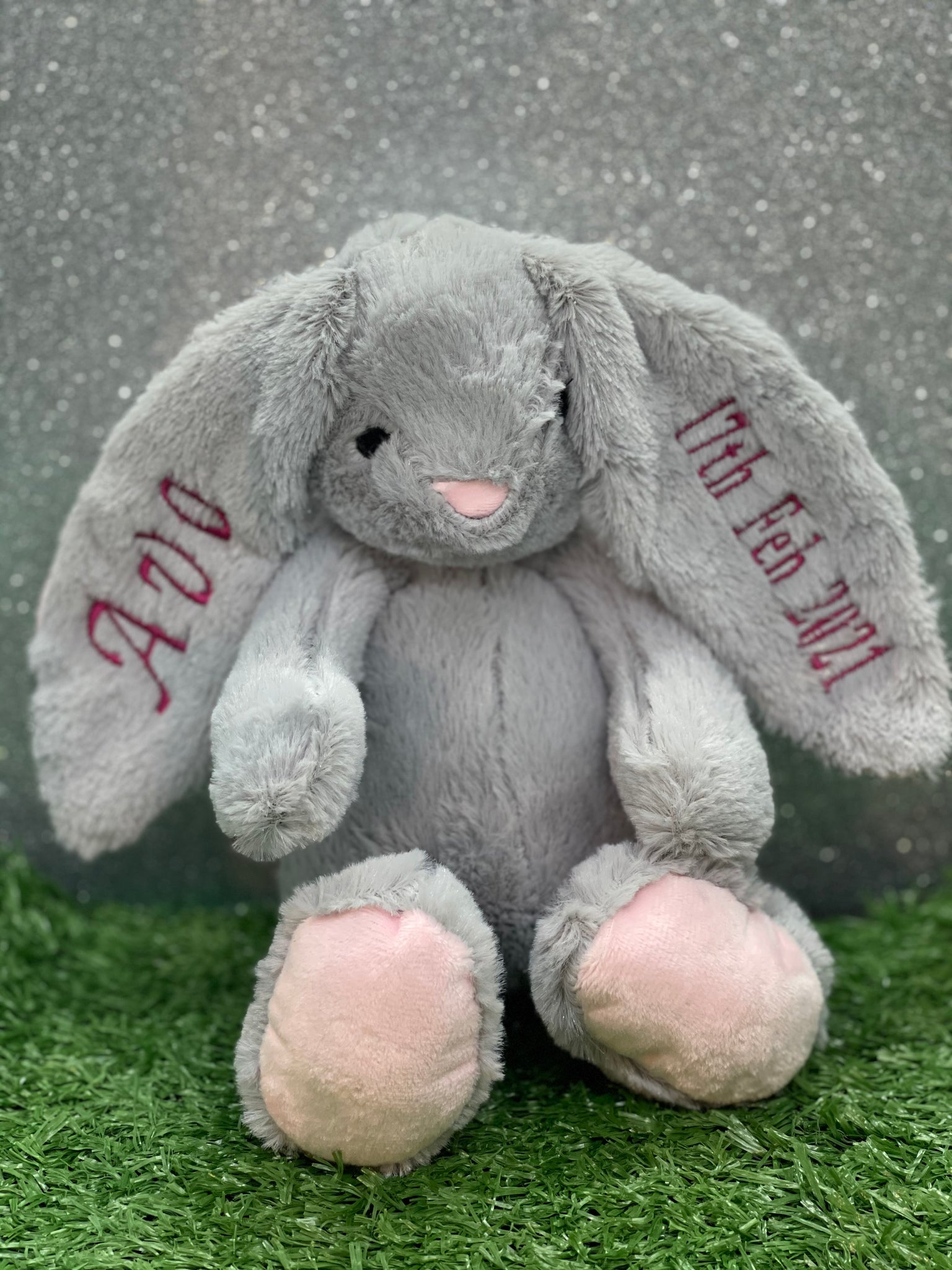 Pink bunny plushie online