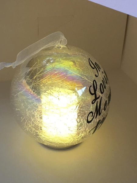 Memorial LED Glass Candle Bauble “In Loving Memory”