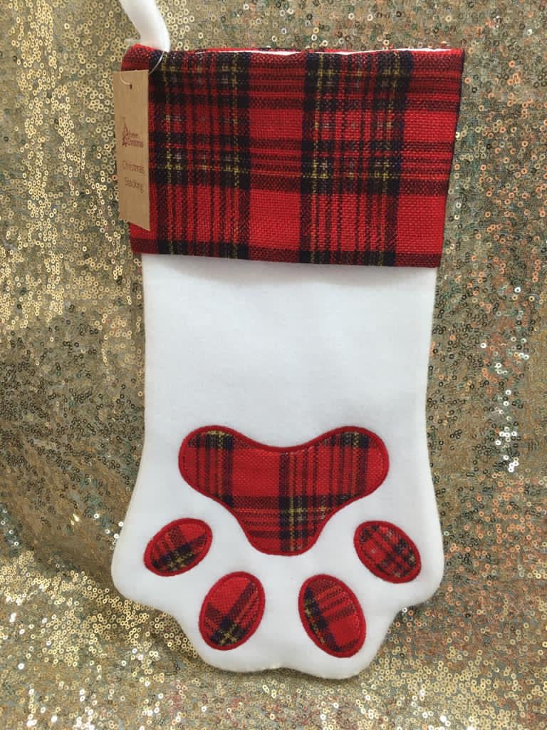 Paw Shaped Christmas Stocking