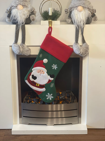 Santa Christmas Stocking (Red & Green)