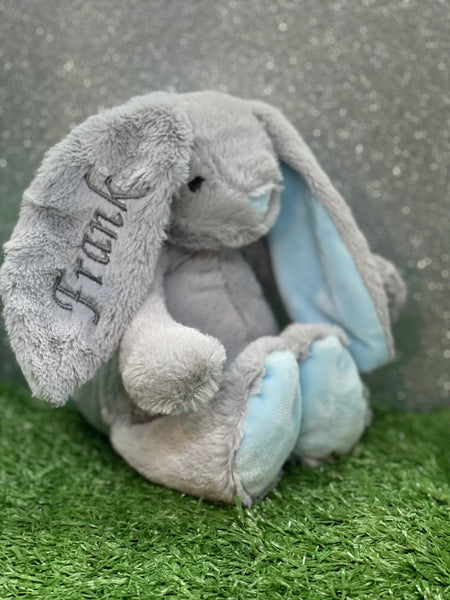 Medium Grey & Blue Bunny