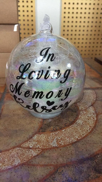 Memorial LED Glass Candle Bauble “In Loving Memory”