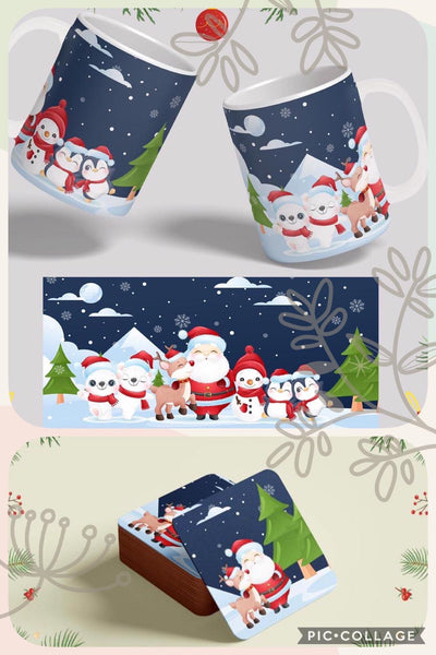 Christmas Mug with matching coaster set