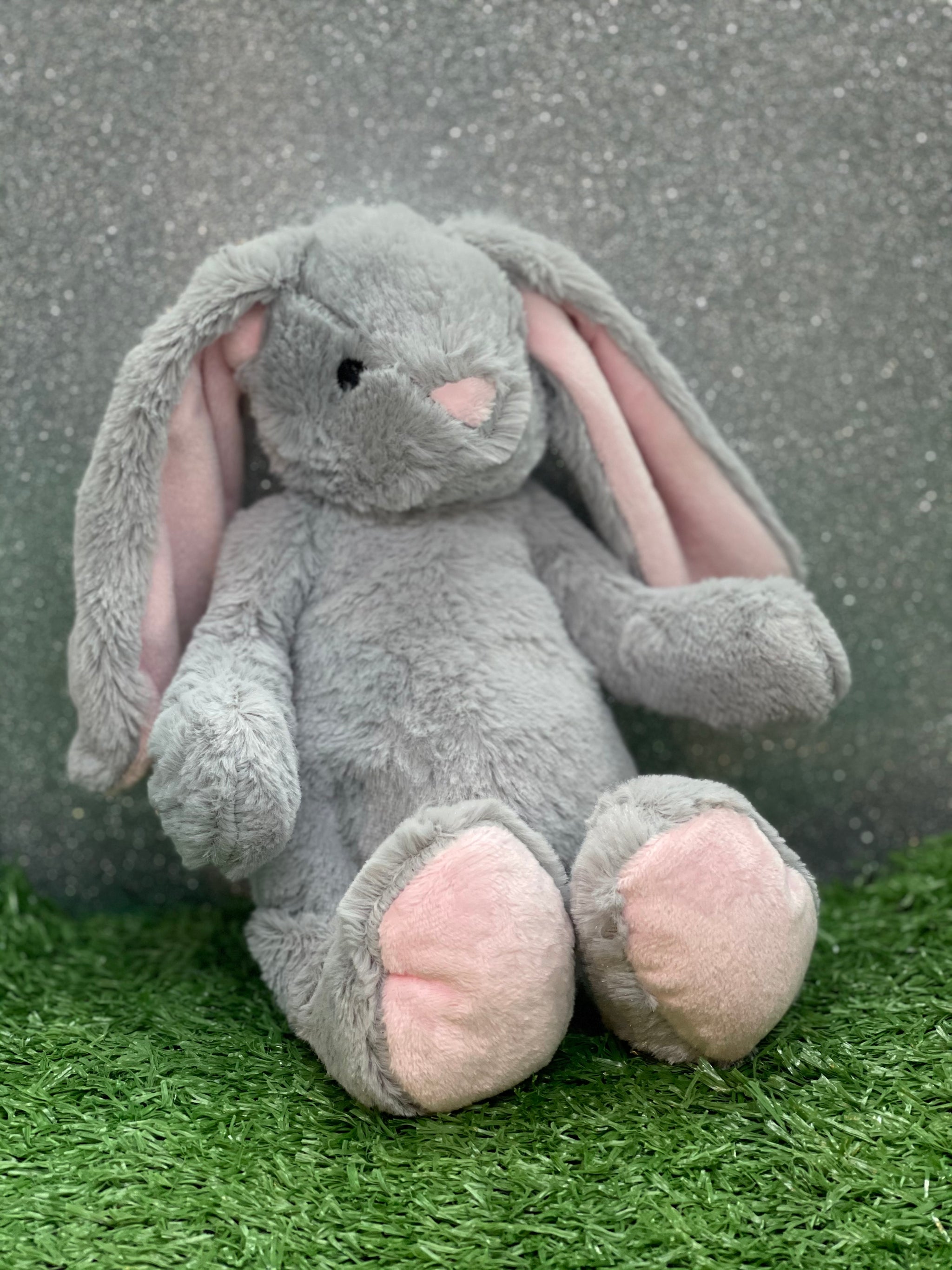 Grey bunny plush best sale