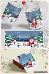 Christmas Mug with matching coaster set