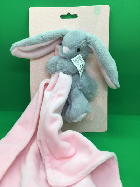 Bunny Baby Comforter holding blanket