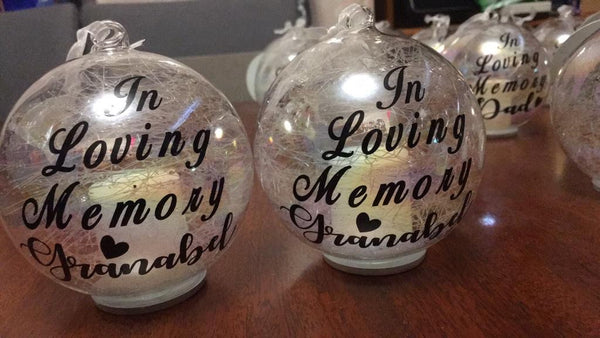 Memorial LED Glass Candle Bauble “In Loving Memory”