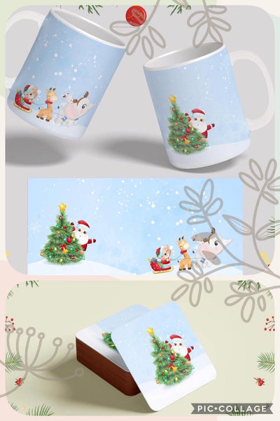 Christmas Mug with matching coaster set