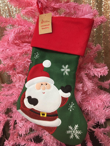 Santa Christmas Stocking (Red & Green)