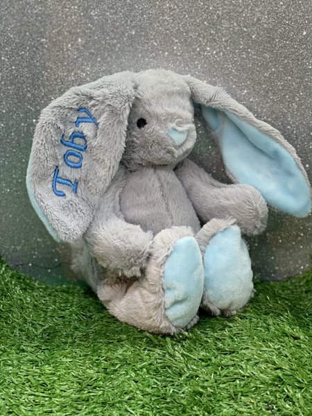 Medium Grey & Blue Bunny