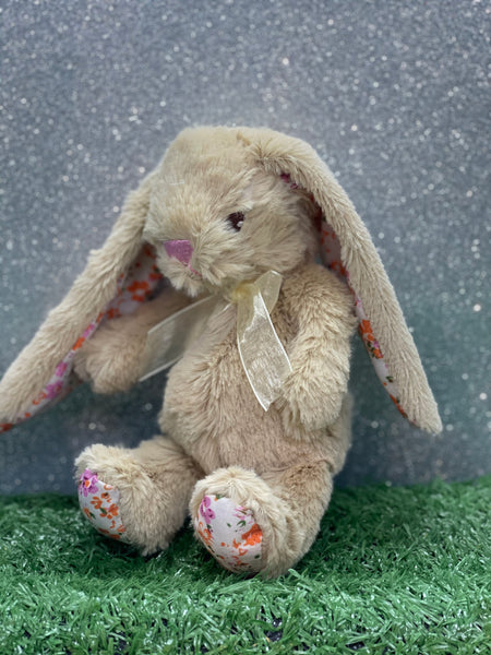 Small Brown Bunny Teddy With Patterned Ears