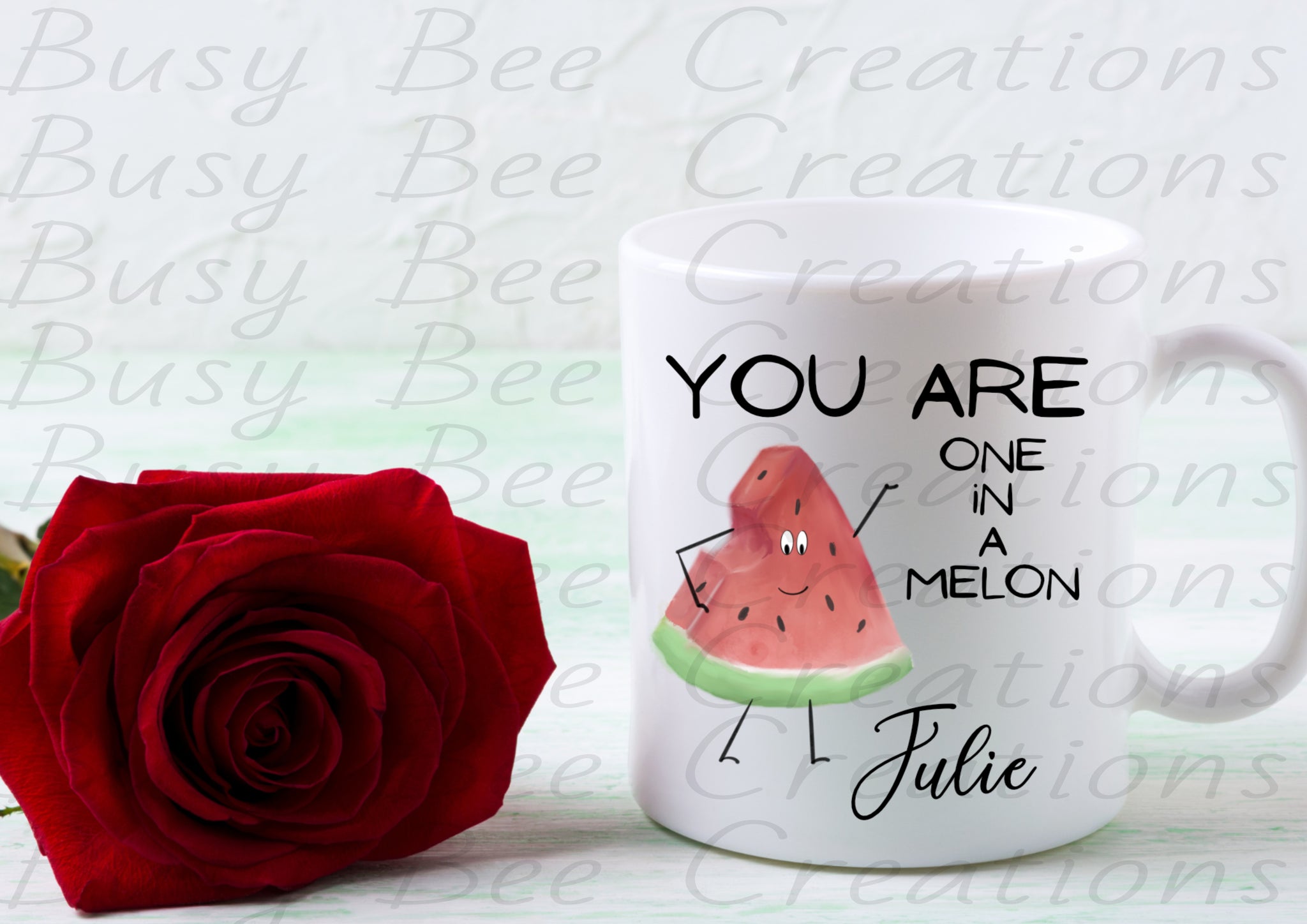 Valentines Day Mug Tea/Coffee Mugs "One In A Melon"