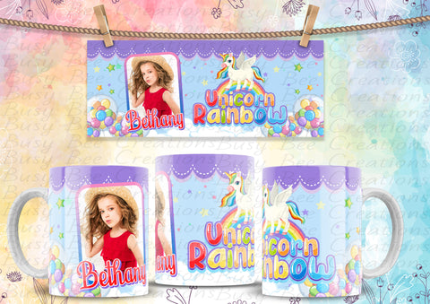 Unicorn Rainbow Design Photo Mug